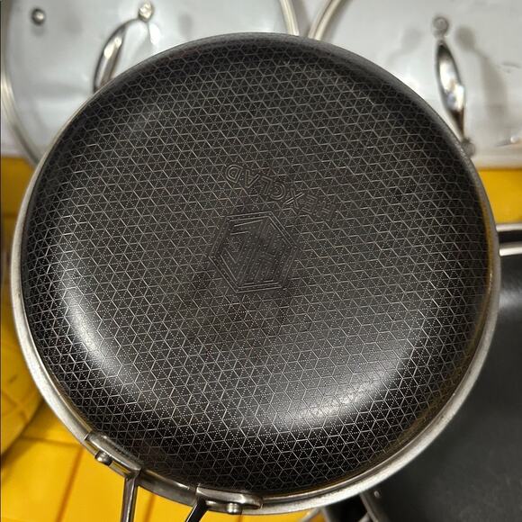 HEXCLAD 7 Piece Nonstick Stainless Steel Pot/Pan Set 8 10 12" Lids Wok $800 - Picture 11 of 11